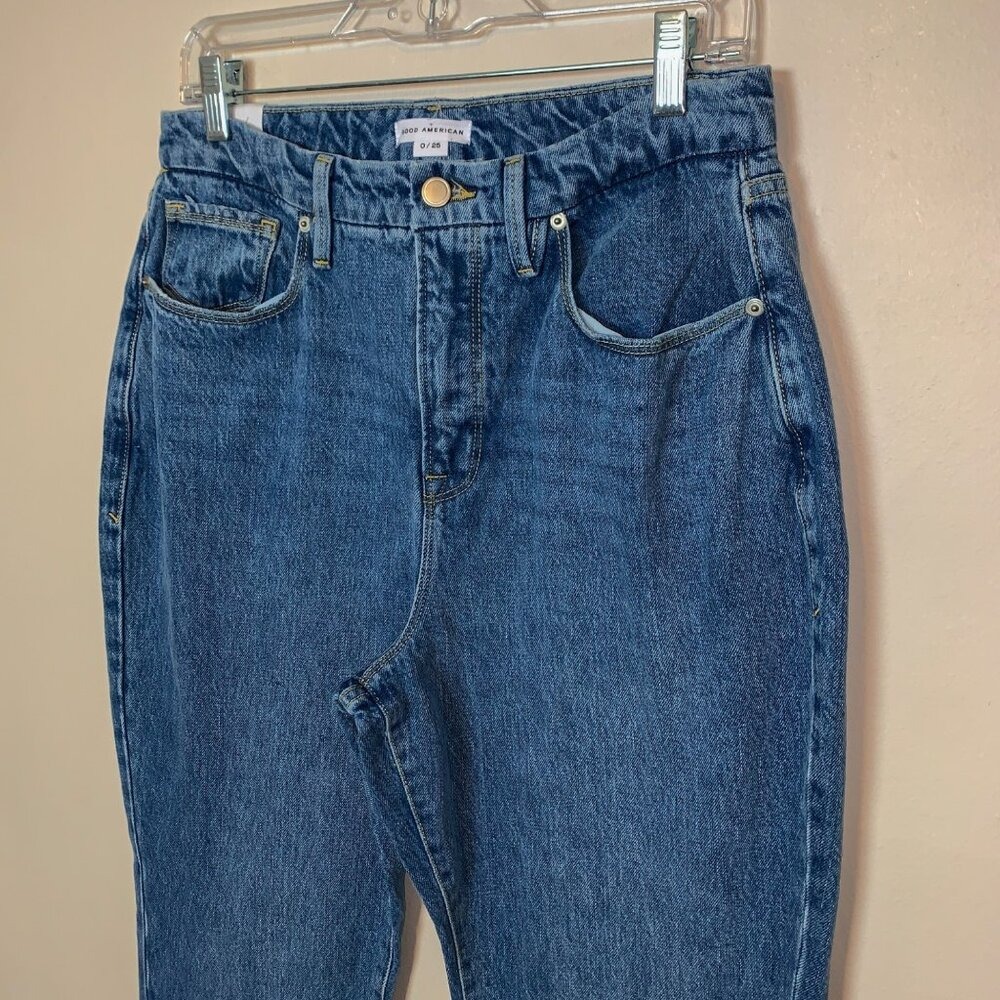 Good American Women's Good Boy Tapered High-Rise Jeans Size 25x31 - Picture 6 of 12